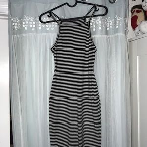 Soprano Bodycon Black and white stripped dress